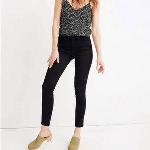 Madewell 9” High Skinny Crop Jeans Raw Frayed Hem Black Classic Basic K7976 32